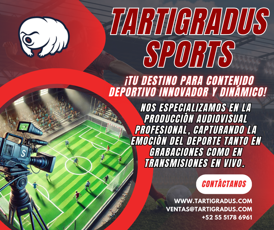 Streaming deportivo en vivo, Tartigradus transmisiones, Eventos deportivos en streaming, Producción audiovisual profesional, Transmisión en alta calidad, Streaming en tiempo real, Transmisiones deportivas HD, Cobertura deportiva en vivo, Streaming profesional Tartigradus, Eventos